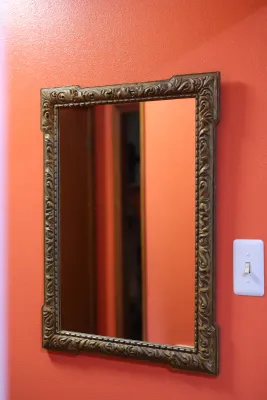 Ornate Brown Framed Rectangular Wall Mirror