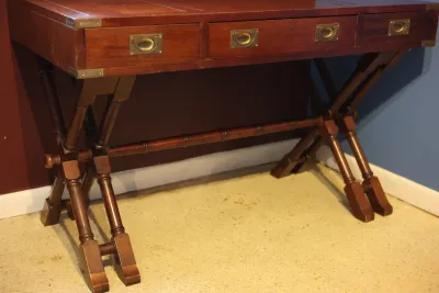 Bombay Company Campaign-Style Writing Desk with Brass Hardware