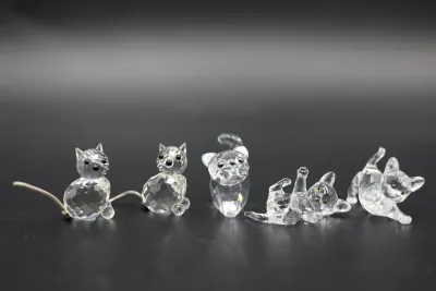 Swarovski Crystal Cat & Kitten Figurines - Lot of 5