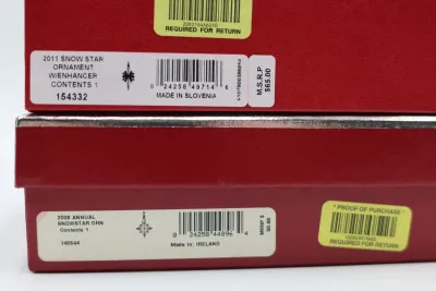 Waterford Crystal Annual Snow Star Ornaments – 2008 & 2011 – Boxed