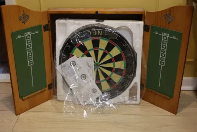 New Orleans Saints NFL Wood Dartboard Cabinet Set