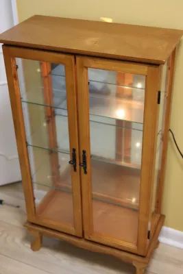 Lighted Wood & Glass Curio Display Cabinet (2 of 2)