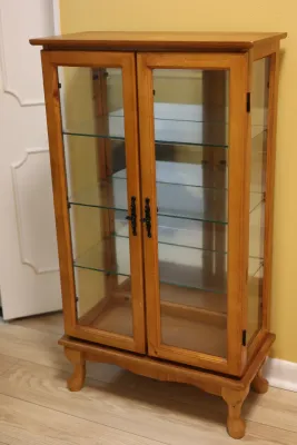 Lighted Wood & Glass Curio Display Cabinet (2 of 2)