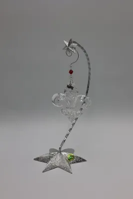 Waterford Crystal Fleur-de-Lis Ornament with Waterford Star Display Stand