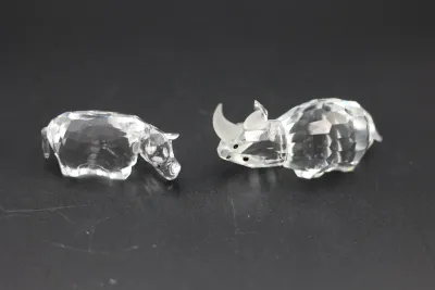 Swarovski Crystal Rhinoceros Figurines
