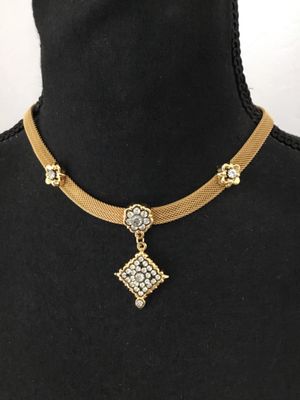 Gorgeous Avon vintage, goldtone, mesh, rhinestone statement necklaces excellent condition