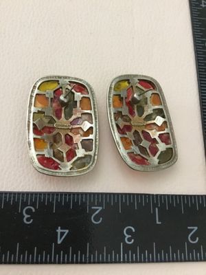 Vintage, Don Lin statement, earrings, bohemian vibrant aesthetic