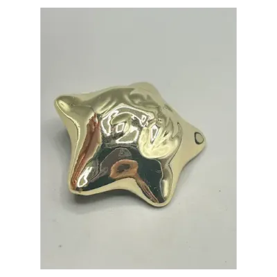 Vintage Signed AJC Gold Tone Smiling Sun Brooch Pin Whimsical Celestial Jewelry