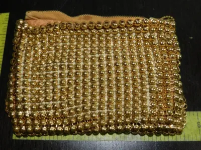Whiting & Davis Mid-Century Gold-tone Mesh Coin Purse [Rhode Island]