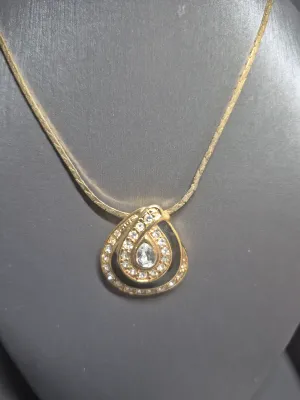 Vintage Trifari double teardrop Necklace & Bowtie Earrings