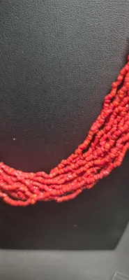 Vintage Red Seed & Art Bead Statement Necklace