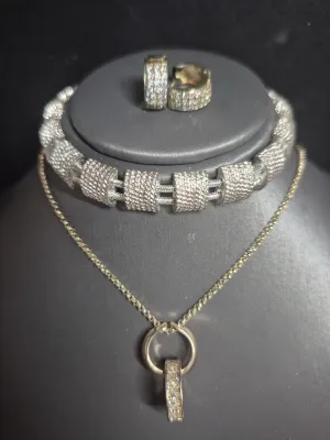 Vintage Napier Bracelet w/ BR Necklace and Earrings [set 3]