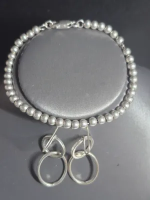 Sterling 925 ball Bracelet & Earrings