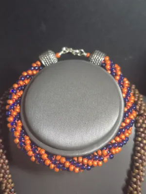 Handmade multi-strand beaded Necklace & Beaded Bracelet