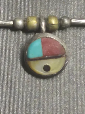 Native American Silver Choker w/ pendant / Turquoise Bracelet / Dangle Earrings set