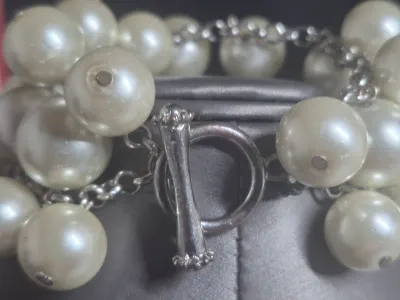 Vintage Pearl triple rows Toggle Clasp
