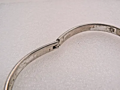 VTG Ralph Lauren, RLL Marked, Silver Tone Hinged Belt Buckle Bracelet.