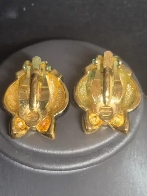 Vintage Trifari double teardrop Necklace & Bowtie Earrings