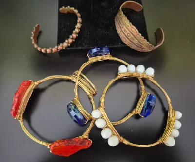 Set 5 BRACELETS ~ all copper based
