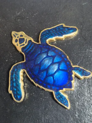 Wm. Spear Design ~ Sea Turtle Commemorative Brooch [ NEW old stock 1960s ]