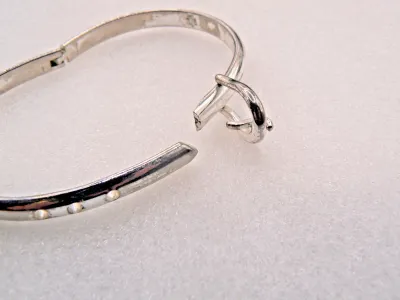 VTG Ralph Lauren, RLL Marked, Silver Tone Hinged Belt Buckle Bracelet.