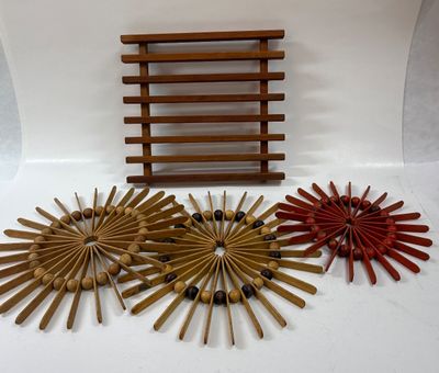 Vintage Wooden Trivets or Wall Hangings probably from Finland