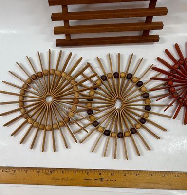 Vintage Wooden Trivets or Wall Hangings probably from Finland