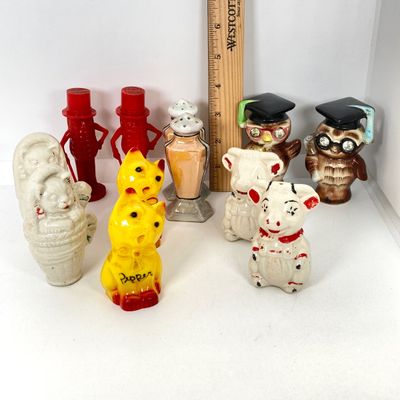LOT 3: Collection of Assorted Ceramic and Plastic Salt and Pepper Shakers - Lefton, Japan and More