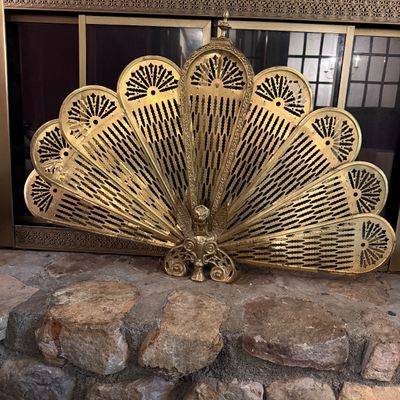 Ornate Brass Fireplace Fan (P-BM)