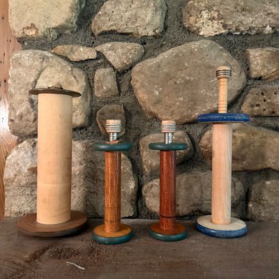 Wooden Bobbin Candle Holders and More (P-BM)