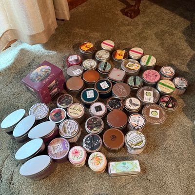 Large Jarred & Tinned Candle Lot Incl Yankee Candle & More (LR2-BM)