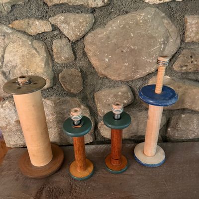 Wooden Bobbin Candle Holders and More (P-BM)