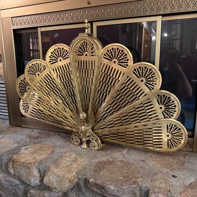 Ornate Brass Fireplace Fan (P-BM)