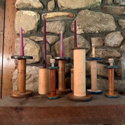 Wooden Bobbin Candle Holders and More (P-BM)