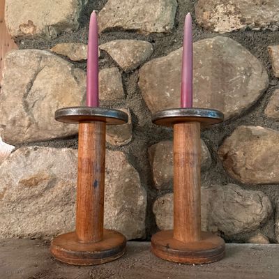 Wooden Bobbin Candle Holders and More (P-BM)