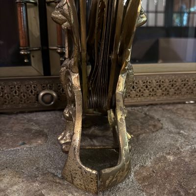 Ornate Brass Fireplace Fan (P-BM)
