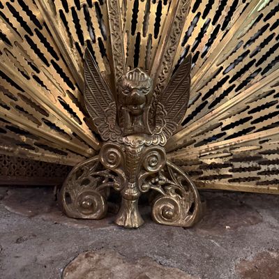 Ornate Brass Fireplace Fan (P-BM)