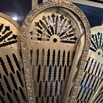Ornate Brass Fireplace Fan (P-BM)