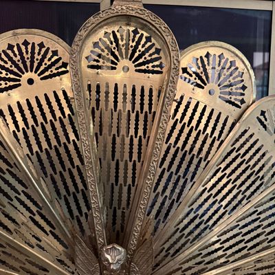 Ornate Brass Fireplace Fan (P-BM)