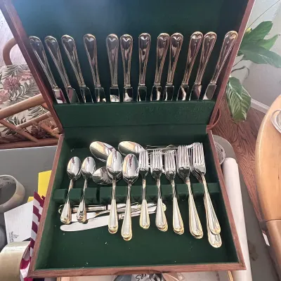 Sale Photo Thumbnail #38: K silver plated flatware