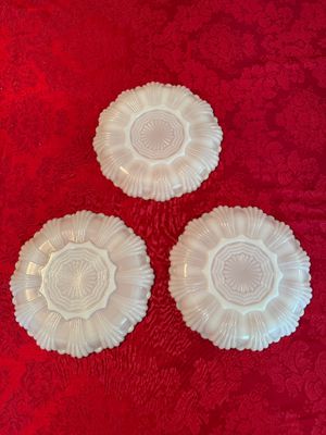 Vintage Anchor Hocking Fire King Milk Glass Divided Tray Egg Platter and Divided Plate