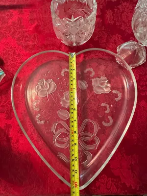 Clear Glass Serving Plates, Bowls & Compote – 5-Piece Lot