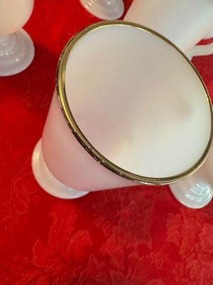 Vintage White Milk Glass Pedestal Coffee or Irish Coffee Mugs- (DR)