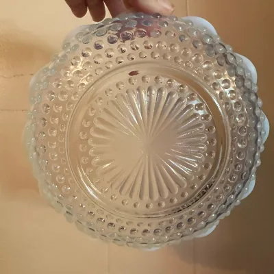 Anchor Hocking Moonstone White Opalescent Ruffled Bowls – Lot of 8