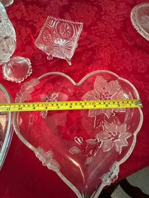 Clear Glass Serving Plates, Bowls & Compote – 5-Piece Lot