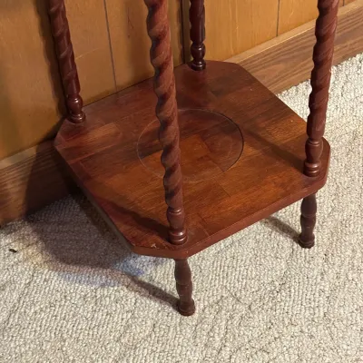 Vintage Victorian-Style Wood Washstand w/ Mirror, Candle Holders, Pitcher & Basin (A1)