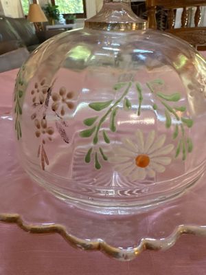 Sweet Little Clear Domed Hand-Painted Dish (DR)