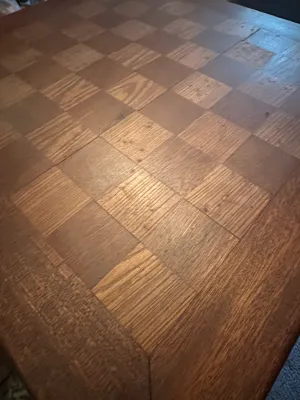 Wood Checkerboard Game Table – 20" Square, Tapered Legs (A Den)
