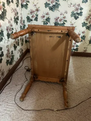 Vintage Two-Tier Wooden Step End Table / Telephone Table (A2)
