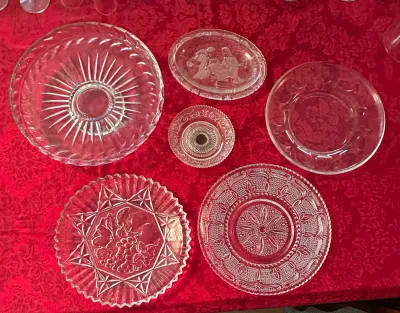 Several Pieces of Glass Plates and Platters